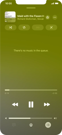 Press the shuffle icon to turn the function on or off.