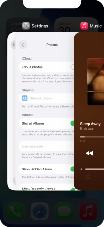 Slide upwards on the required application to end it.