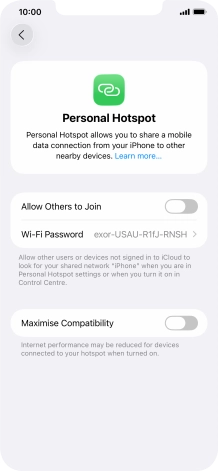 Press Wi-Fi Password and key in the required password.