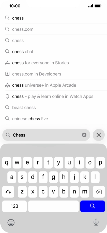 Press the search icon.