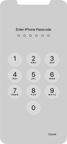 Use the phone lock code you created.