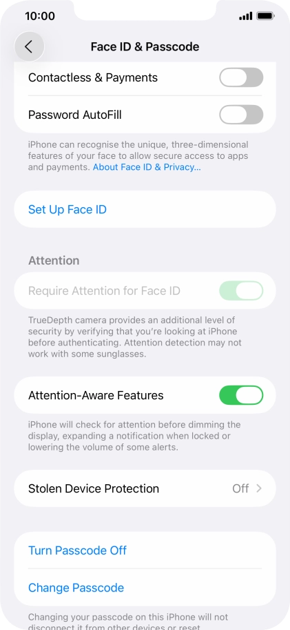 Press Turn Passcode Off and key in the phone lock code.