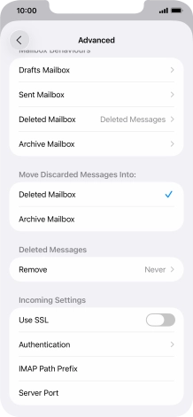 Press the indicator next to 