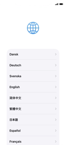 Press the required language.