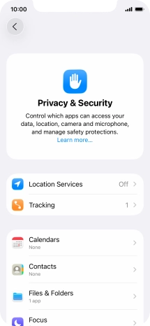 Press Location Services.