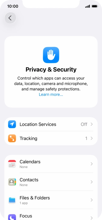 Press Location Services.