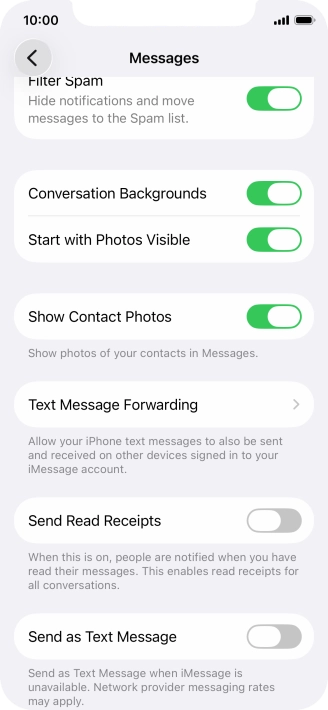 Press the indicator next to 