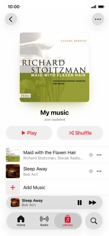 Press the song title.