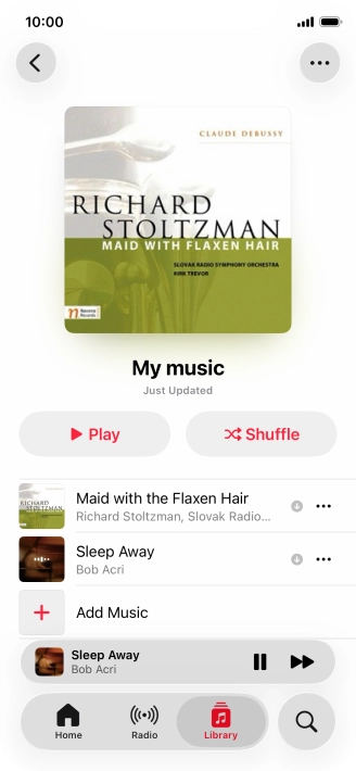 Press the song title.