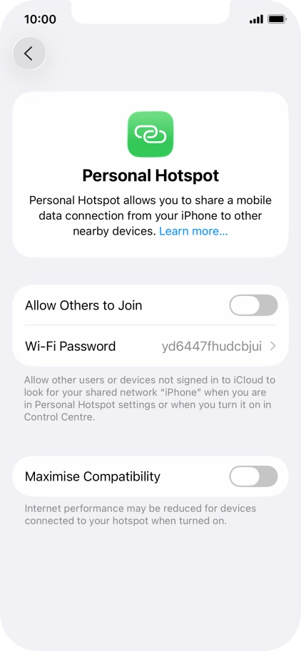 Press Wi-Fi Password and key in the required password.