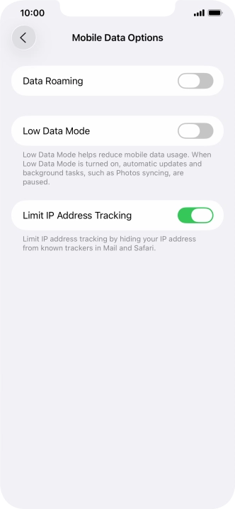 Press the indicator next to 