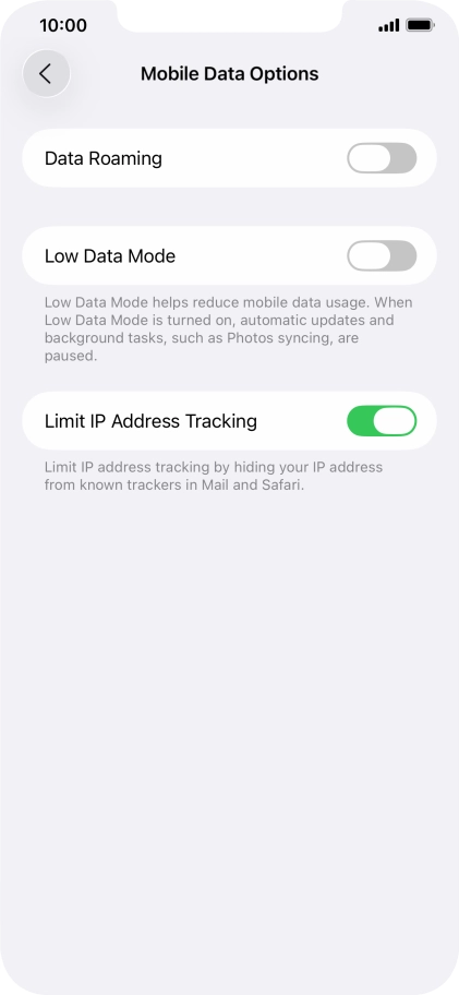 Press the indicator next to 