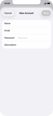 Press Password and key in the password for your email account.