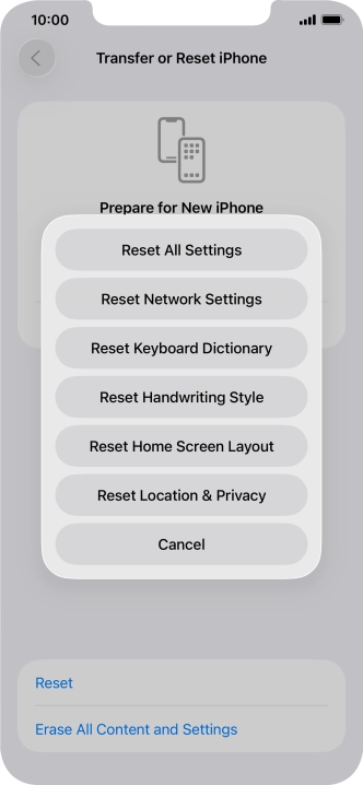 Press Reset All Settings.