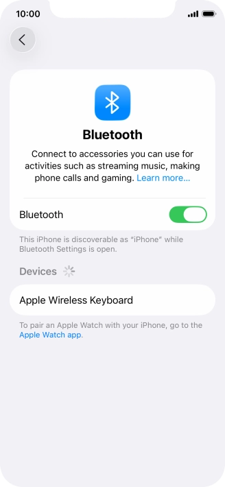 Press the required Bluetooth device and follow the instructions on the screen to pair the device with your phone.