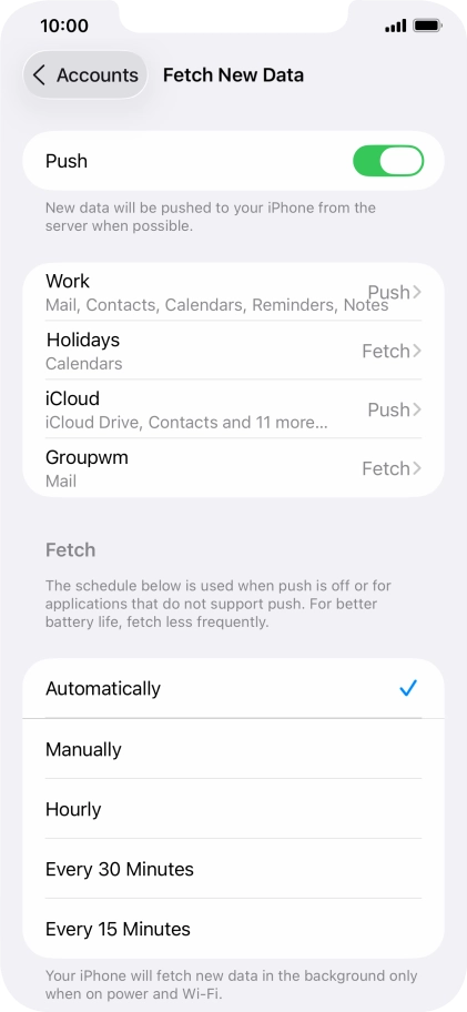 Press the indicator next to 