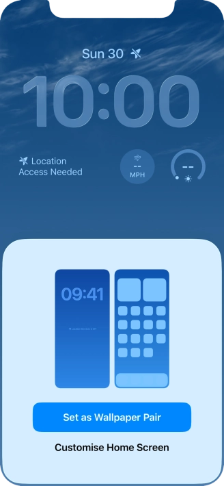 To use the same colour theme on the home screen, press Set as Wallpaper Pair.