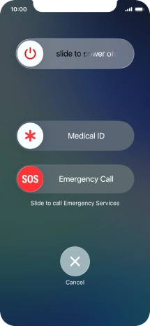 Press and drag the power off icon right.
