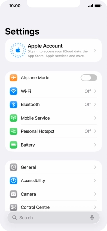 Press Apple Account.