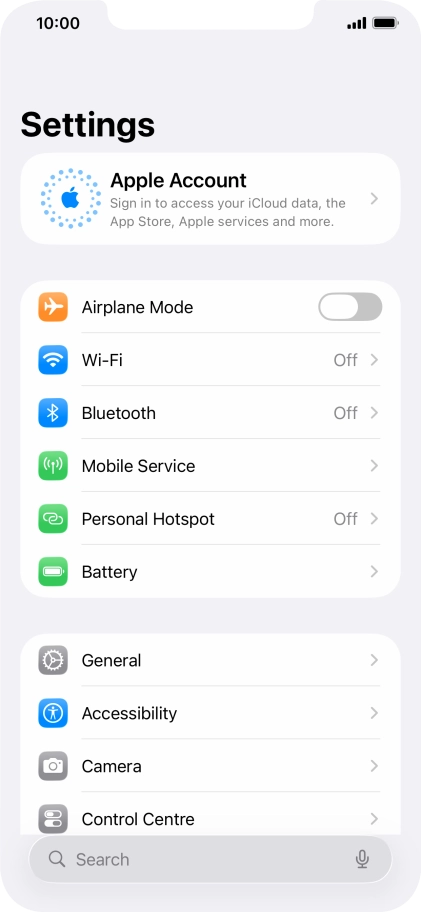 Press Apple Account.