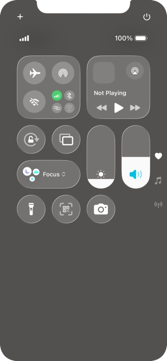 Press the flight mode icon to turn the function on or off.