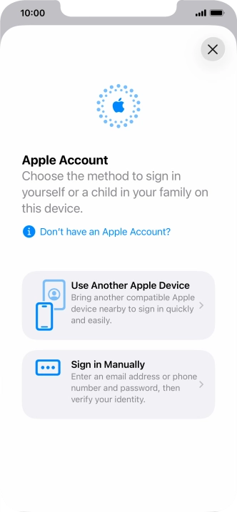 Press Sign in Manually.