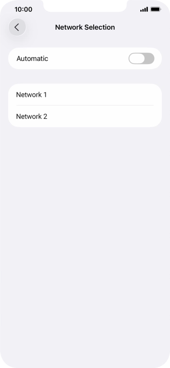If you turn off the function, press the required network.