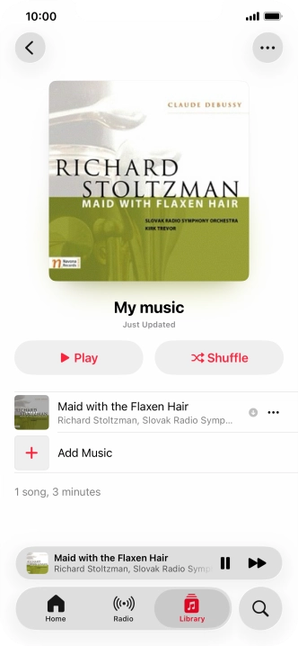 Press the song title.