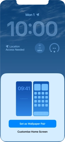 To use the same colour theme on the home screen, press Set as Wallpaper Pair.