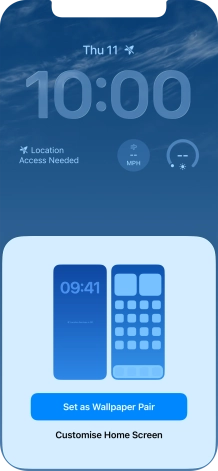 To use the same colour theme on the home screen, press Set as Wallpaper Pair.