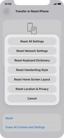 Press Reset All Settings.