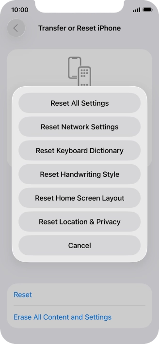 Press Reset All Settings.
