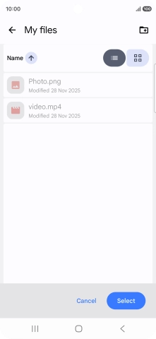 To create a new folder, press the new folder icon and follow the instructions on the screen to create a new folder.