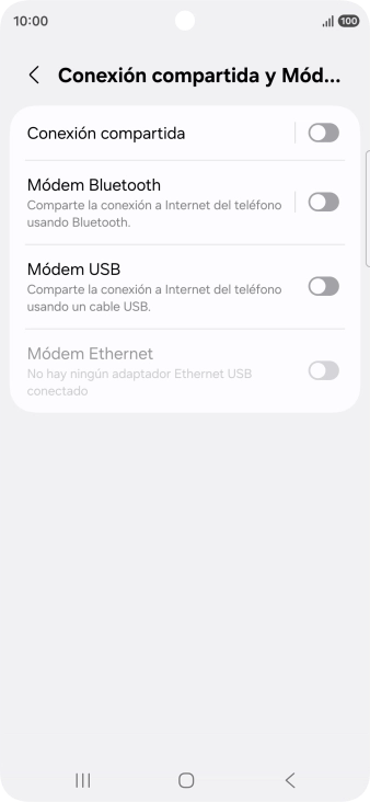 Pulsa Conexión compartida.
