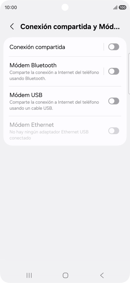Pulsa Conexión compartida.