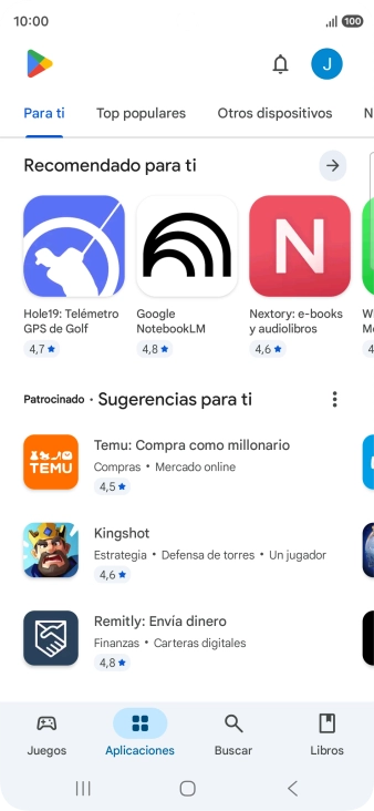 Pulsa el icono de perfil.