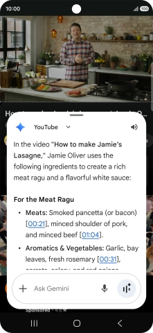 The answer from Gemini to your question is displayed. The answer from Gemini to your question is displayed.