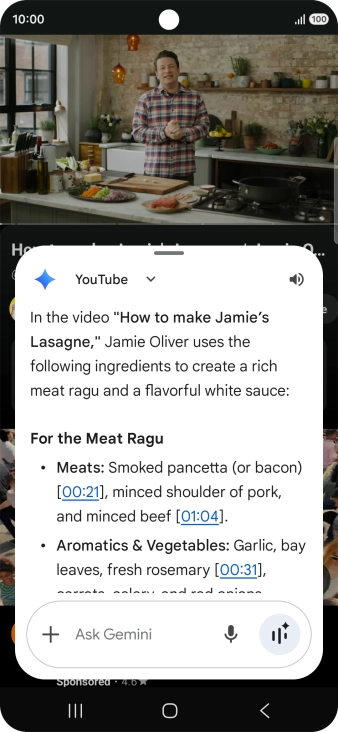 The answer from Gemini to your question is displayed. The answer from Gemini to your question is displayed.