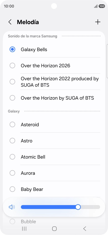 Pulsa los timbres de llamada deseados para escucharlos.
