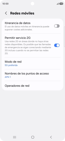 Pulsa Modo de red.