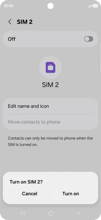 If you turn on use of the price plan, press Turn on.
