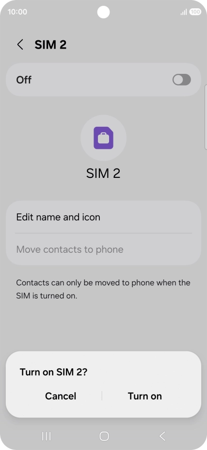 If you turn on use of the price plan, press Turn on.