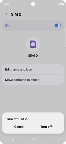 If you turn off use of the price plan, press Turn off.