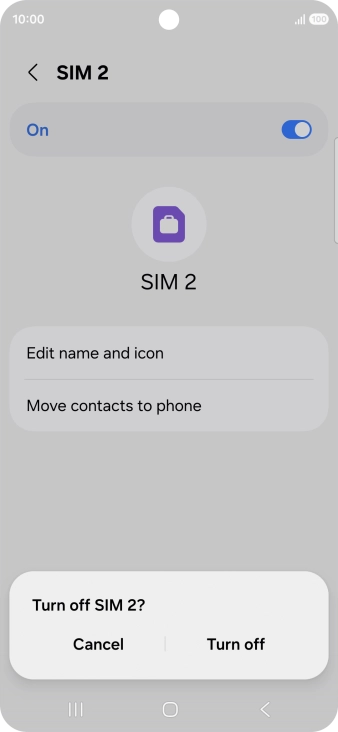 If you turn off use of the price plan, press Turn off.