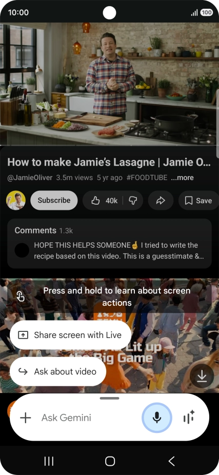 Press Ask about video. Press Ask about video.