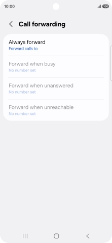 Press the required divert type. Press the required divert type.