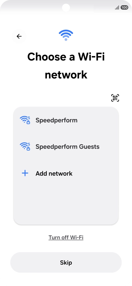 Press the required Wi-Fi network.