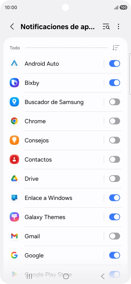 Pulsa la lista desplegable.