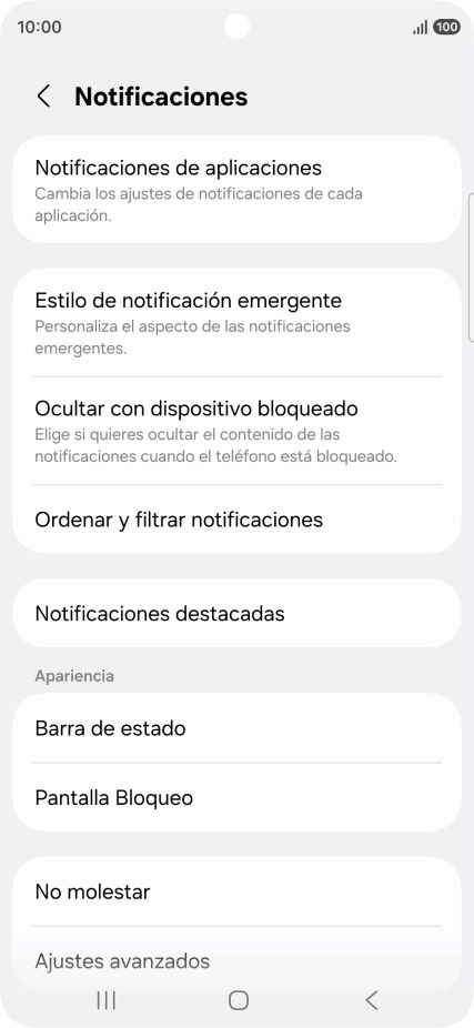 Pulsa Notificaciones de aplicaciones.