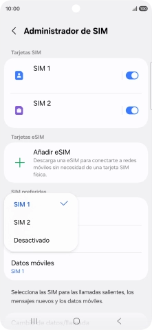 Pulsa el ajuste deseado.